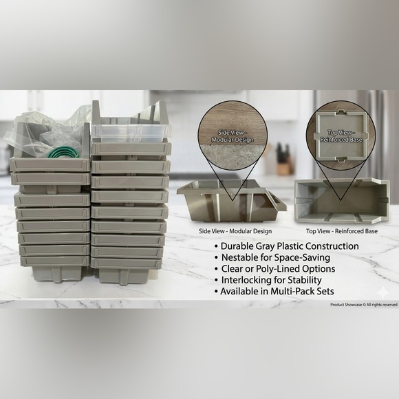 Durable Gray Plastic Containers